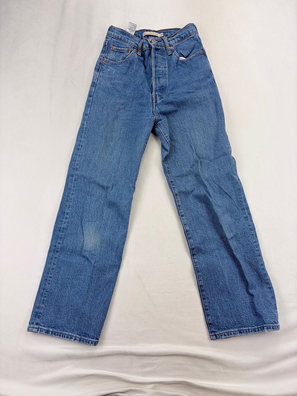 Levi's Ribcage Straight Jeans Size 26 High Rise Multi-Button - Picture 2 of 13